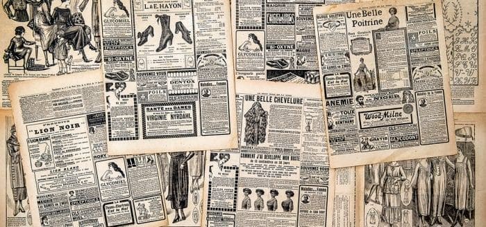 old newspaper clippings