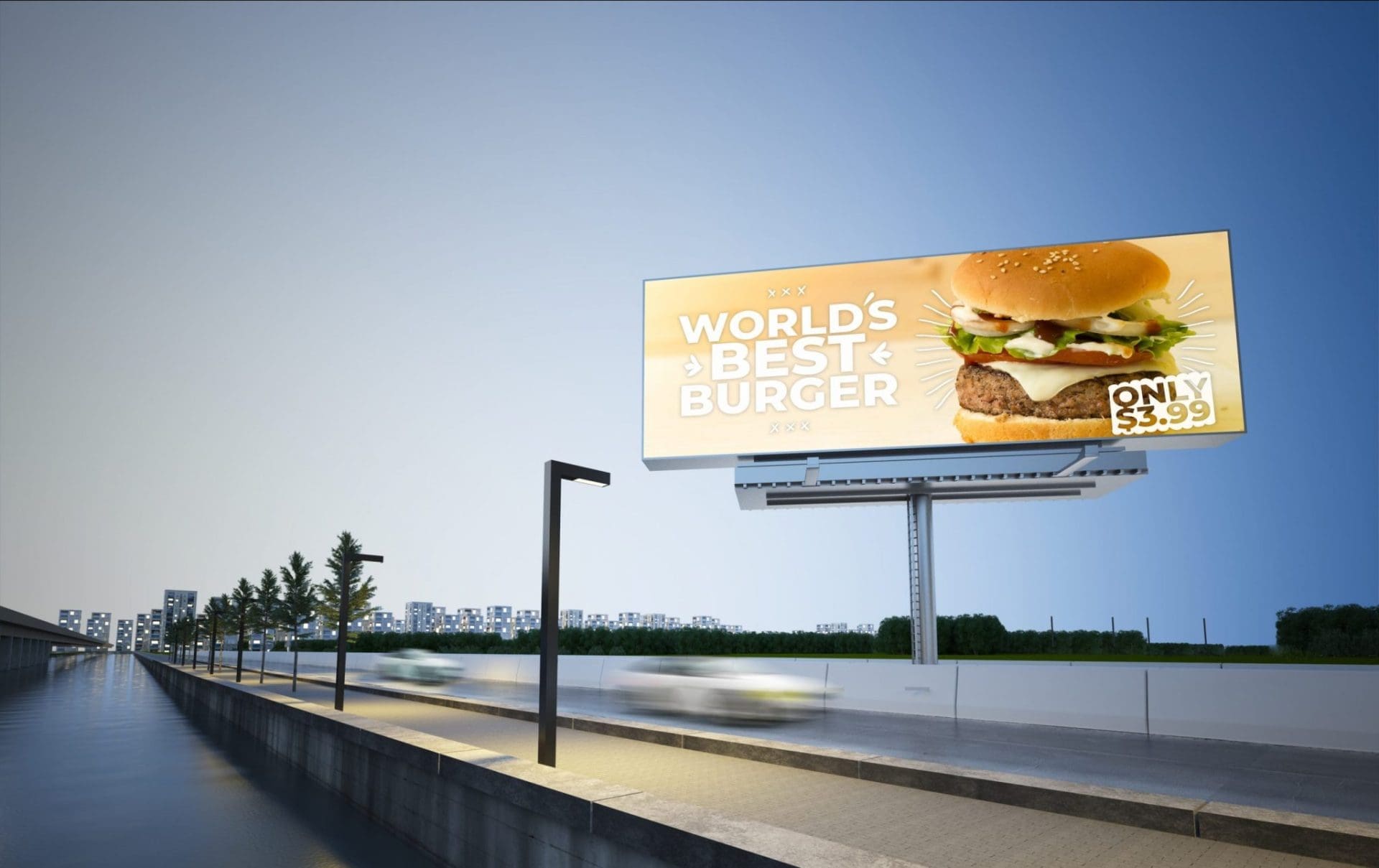 Worlds best burger billboard