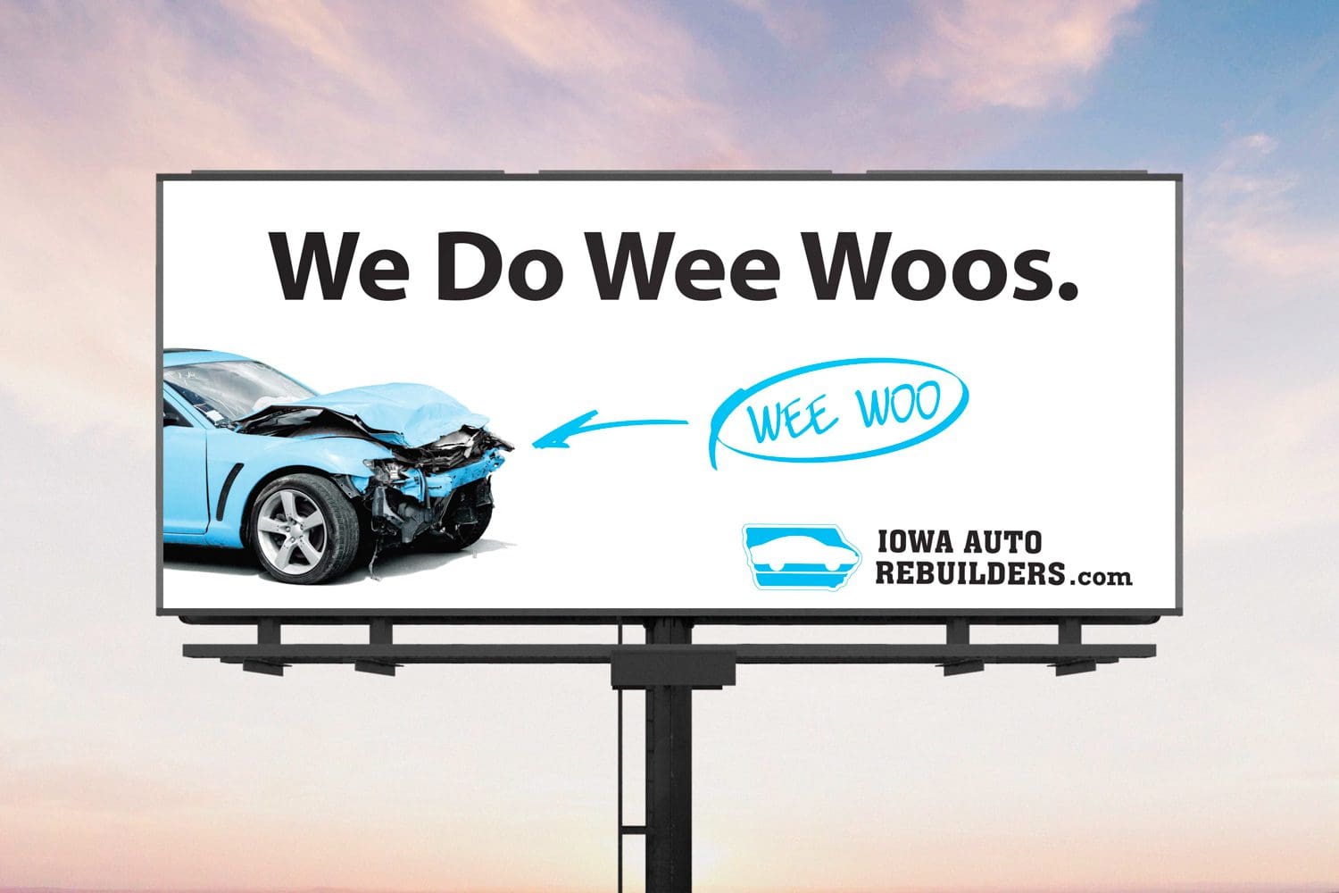 Iowa Auto Rebuilders billboard ad