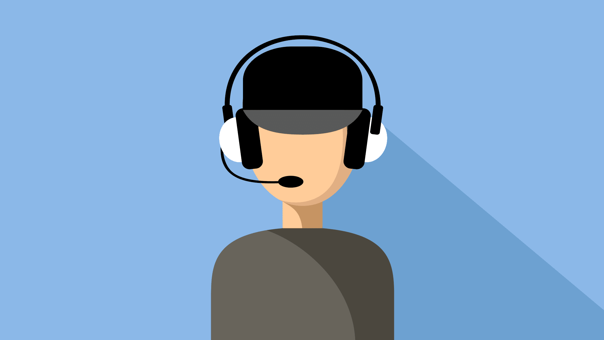 Man with headphones and mic icon